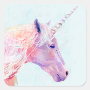 Pegatina Cuadrada Unicornio místico