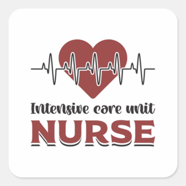Pegatina Cuadrada Unidad de Cuidados Intensivos Enfermera Medicina d (Anverso)