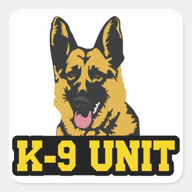 Pegatina Cuadrada Unidad K-9 (Anverso)