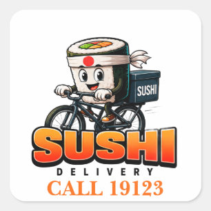 Pegatina Cuadrada 🍣 Uniforme de equipo de conductor de entrega de S
