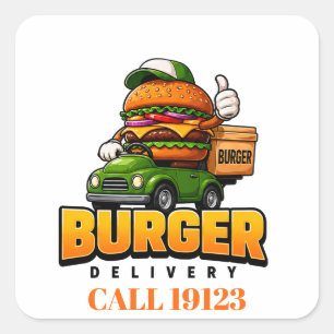Pegatina Cuadrada 🍔 Uniformes para el equipo de conductores de entr