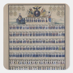 Pegatina Cuadrada Uniformes prusianos desde Frederick