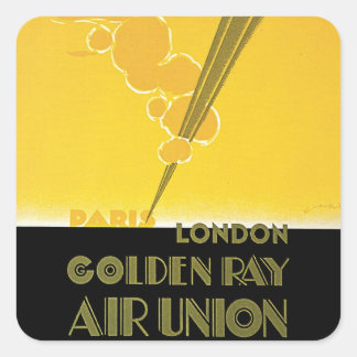 Pegatina Cuadrada Unión Aérea Golden Ray