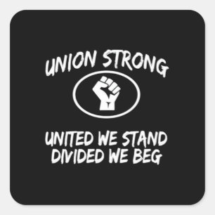 Pegatina Cuadrada Unión Fuerte Y Solidaria