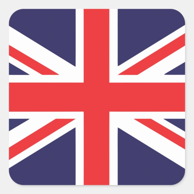 Pegatina Cuadrada Unión Jack (Anverso)