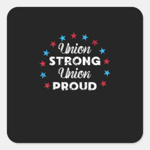 Pegatina Cuadrada Unión Sindical Sindical Sindical Orgullosa Unión P