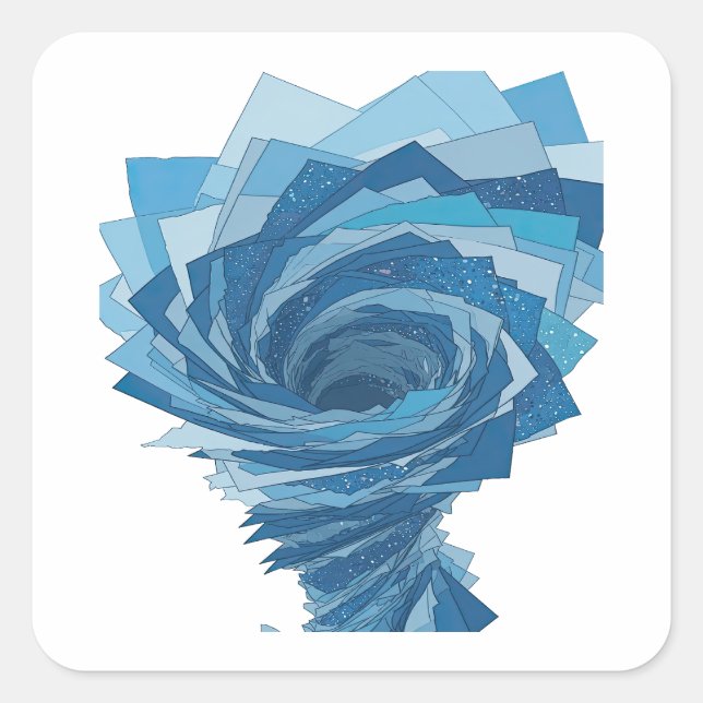 Pegatina cuadrada Unique Blue BLUE TORNADO (Anverso)