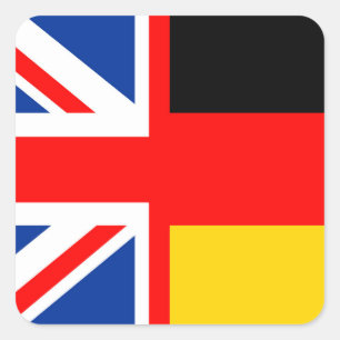 Pegatina Cuadrada united kingdom germany country half flag symbol en