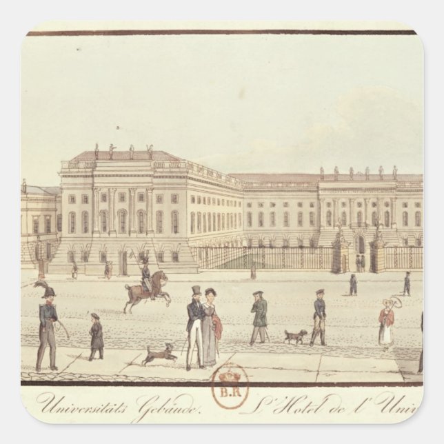 Pegatina Cuadrada Universidad de Berlín, Berlín (Anverso)