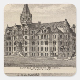 Pegatina Cuadrada Universidad de Garfield, Kansas