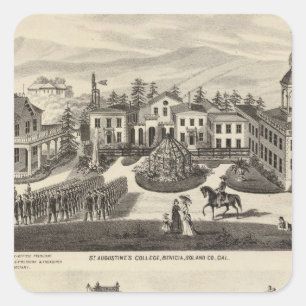 Pegatina Cuadrada Universidad, escuela, Benicia