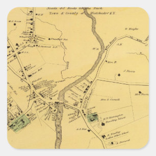 Pegatina Cuadrada Universidad, Westchester, Schuylerville