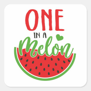 Pegatina Cuadrada Uno en un melón