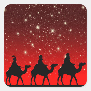 Pegatina Cuadrada Unos de los reyes magos