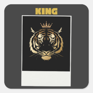 Pegatina Cuadrada Untamed Tiger Sticker – Bold Wild Streetwear Graph