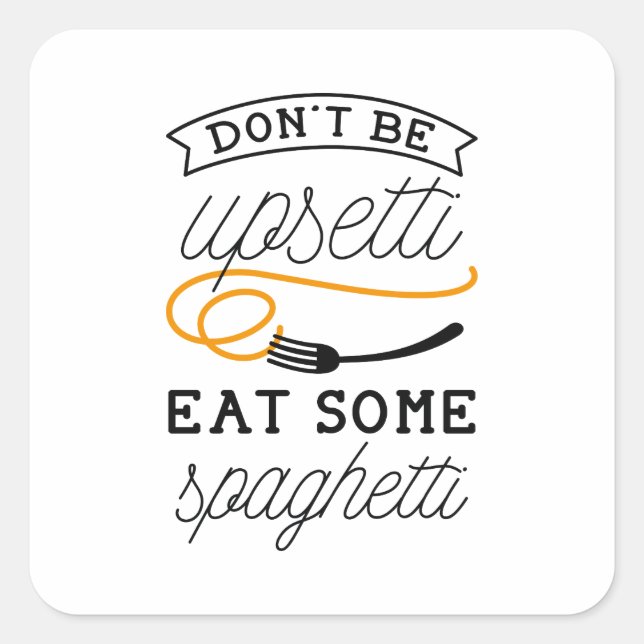 Pegatina Cuadrada Upsetti Spaghetti (Anverso)