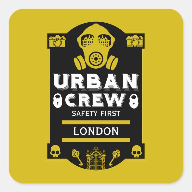 Pegatina Cuadrada Urbex (Anverso)