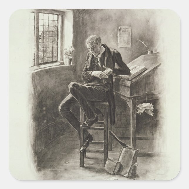 Pegatina Cuadrada Uriah Heep, de 'Charles Dickens: un chisme sobre (Anverso)