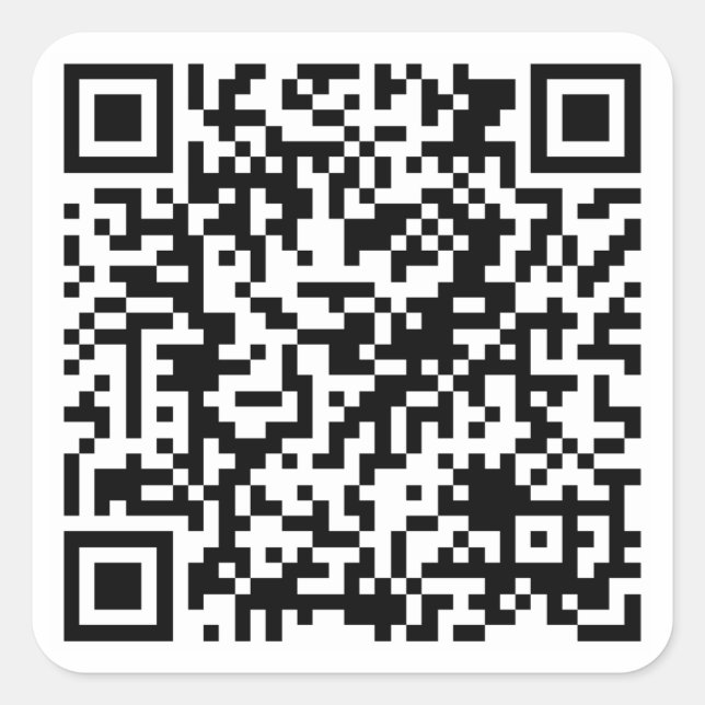 Pegatina Cuadrada URL del Personalizado de código QR personalizado (Anverso)