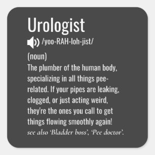 Pegatina Cuadrada urología de definición urología divertida