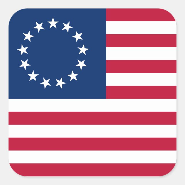 Pegatina Cuadrada usa betsy ross flag (Anverso)