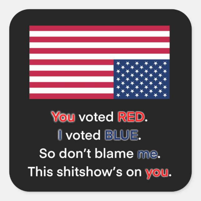 Pegatina Cuadrada USA in distress (Anverso)