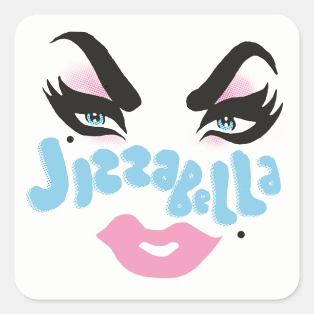 Pegatina Cuadrada "¡Usa Mi Cara!" Pegatinas (Anverso)