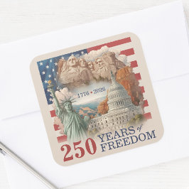 Pegatina Cuadrada USA Vintage America's Semiquincentennial 250 Years