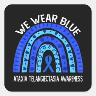 Pegatina Cuadrada Usamos Azul Para Ataxia Telangiectasia Conciencia