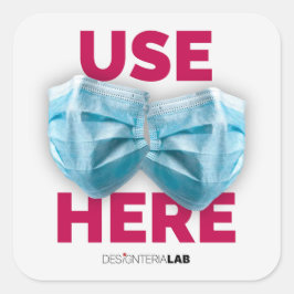 Pegatina Cuadrada Usar máscara aquí