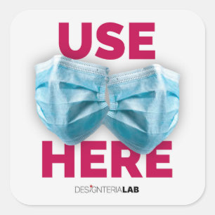 Pegatina Cuadrada Usar máscara aquí