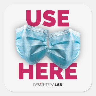 Pegatina Cuadrada Usar máscara aquí