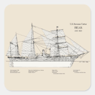Pegatina Cuadrada USCGRC USRC Bear - SBD