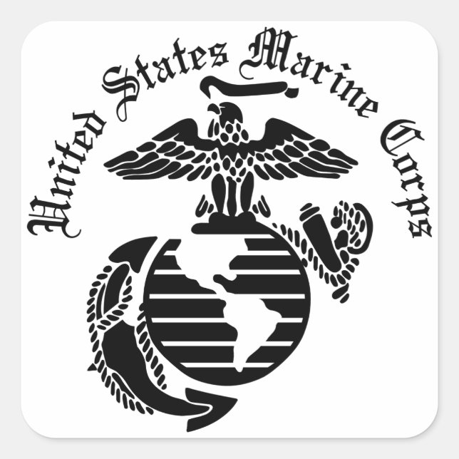 Pegatina Cuadrada USMC Cuerpo de Marines de los Estados Unidos (Anverso)