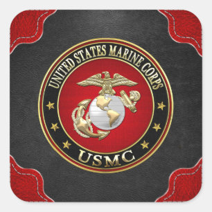 Pegatina Cuadrada USMC EGA [Edición Especial] [3D]