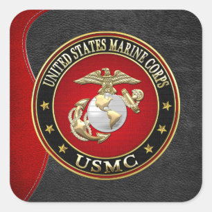 Pegatina Cuadrada USMC EGA [Edición Especial] [3D]