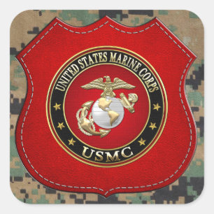 Pegatina Cuadrada USMC EGA [Edición Especial] [3D]