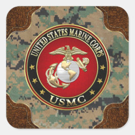 Pegatina Cuadrada USMC EGA [Edición Especial] [3D]