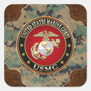 Pegatina Cuadrada USMC EGA [Edición Especial] [3D]
