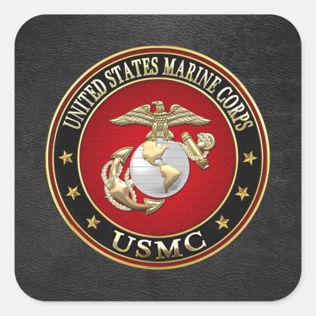 Pegatina Cuadrada USMC EGA [Edición Especial] [3D] (Anverso)