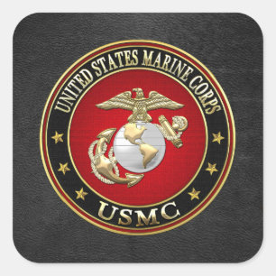 Pegatina Cuadrada USMC EGA [Edición Especial] [3D]