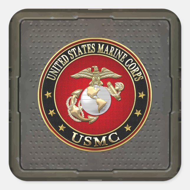 Pegatina Cuadrada USMC EGA [Edición Especial] [3D] (Anverso)
