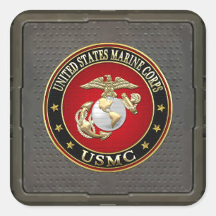 Pegatina Cuadrada USMC EGA [Edición Especial] [3D]