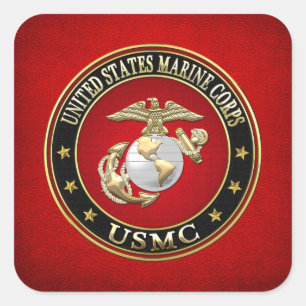 Pegatina Cuadrada USMC EGA [Edición Especial] [3D]