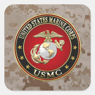 Pegatina Cuadrada USMC EGA [Edición Especial] [3D]