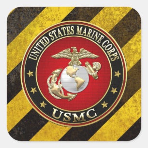 Pegatina Cuadrada USMC EGA [Edición Especial] [3D]