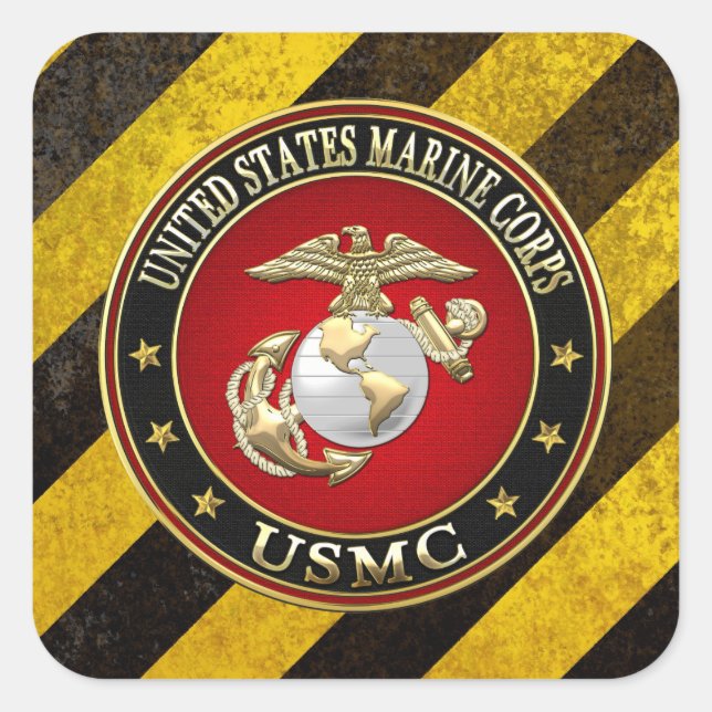 Pegatina Cuadrada USMC EGA [Edición Especial] [3D] (Anverso)