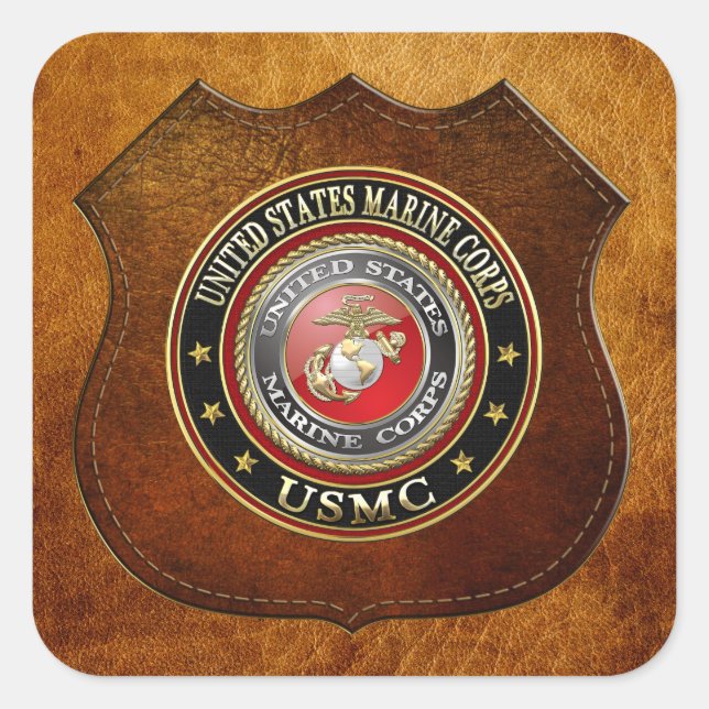 Pegatina Cuadrada USMC Emblem [Edición Especial] [3D] (Anverso)
