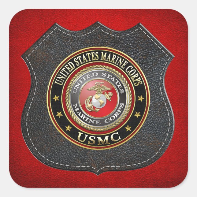 Pegatina Cuadrada USMC Emblem [Edición Especial] [3D] (Anverso)
