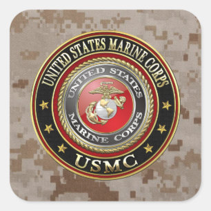 Pegatina Cuadrada USMC Emblem [Edición Especial] [3D]